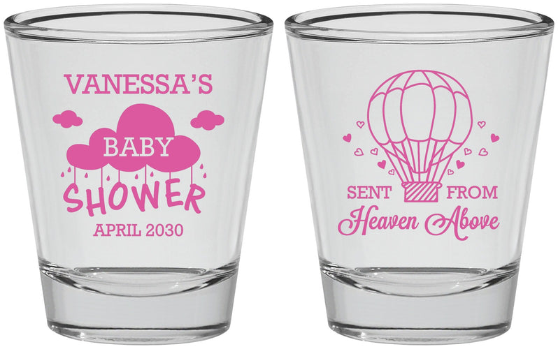 Personalized Baby Shower Shot Glasses - Hot Air Balloon | 90097