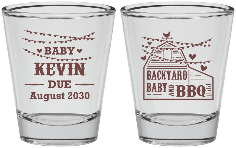 Personalized Baby Shower Shot Glasses - Baby And Bbq | 90101