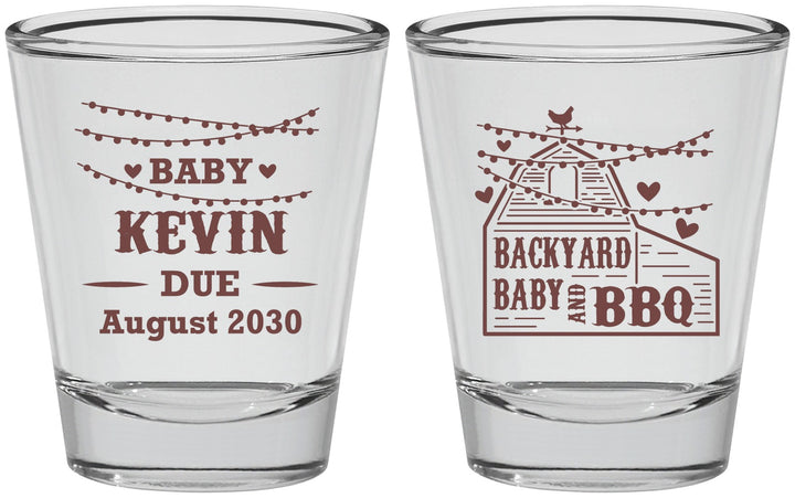 Personalized Baby Shower Shot Glasses - Baby And Bbq | 90101