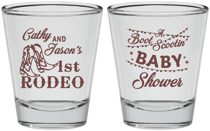 Personalized Baby Shower Shot Glasses - Rodeo Boot Scootin | 90103