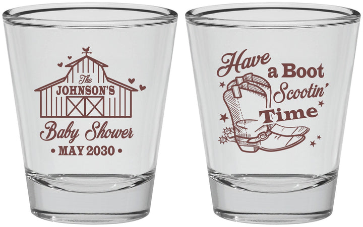 Personalized Baby Shower Shot Glasses - Farm Country | 90107
