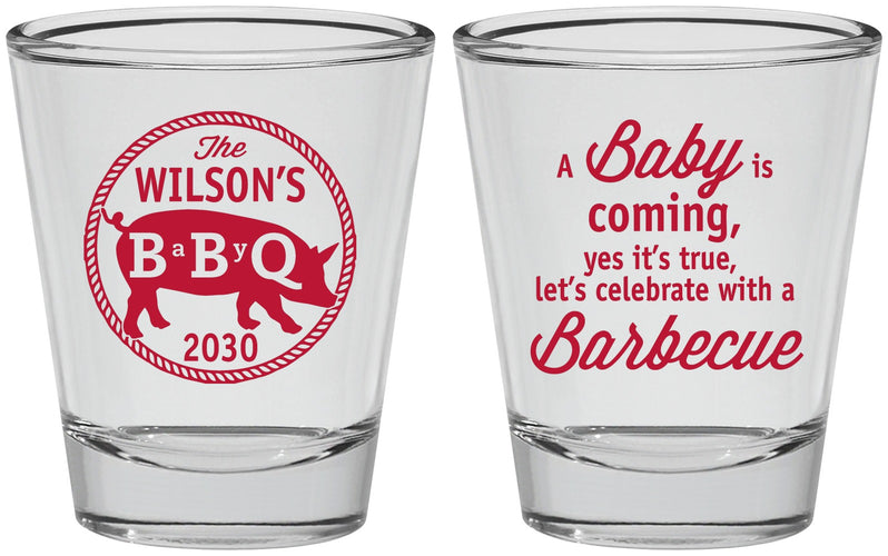 Personalized Baby Shower Shot Glasses - Bbq | 90110