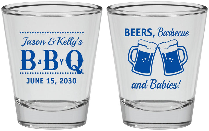 Personalized Baby Shower Shot Glasses - Beers Bbq Babies | 90111