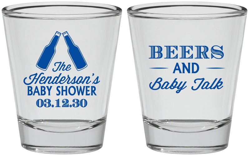 Personalized Baby Shower Shot Glasses - Beers And Baby Talk | 90117