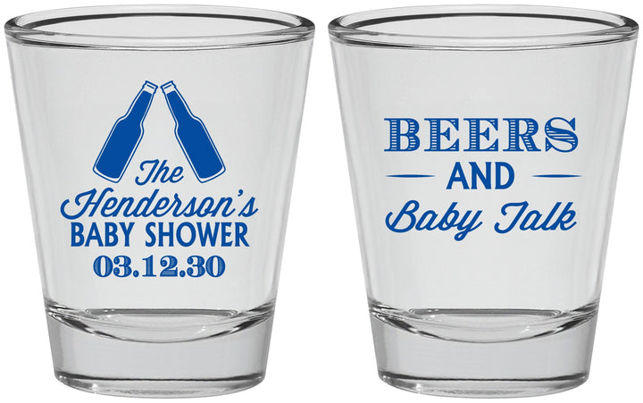 Personalized Baby Shower Shot Glasses - Beers And Baby Talk | 90117