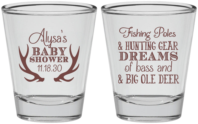 Personalized Baby Shower Shot Glasses - Bass Deer | 90120