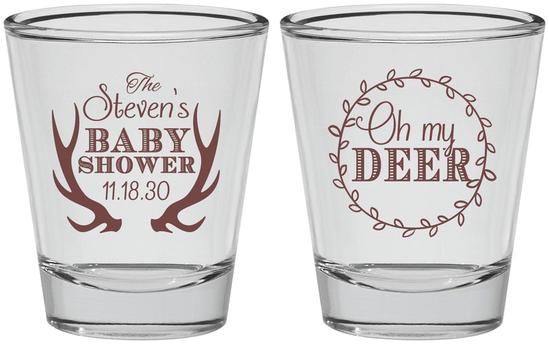 Personalized Baby Shower Shot Glasses - Oh My Deer Christmas | 90121