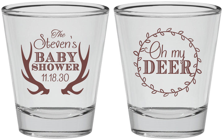 Personalized Baby Shower Shot Glasses - Oh My Deer Christmas | 90121