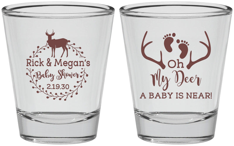Personalized Baby Shower Shot Glasses - Oh My Deer | 90123