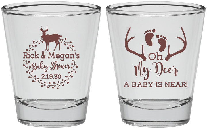 Personalized Baby Shower Shot Glasses - Oh My Deer | 90123