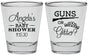 Personalized Baby Shower Shot Glasses - Guns Or Glitter | 90130