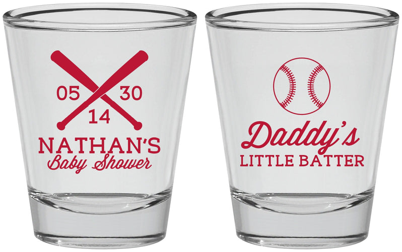 Personalized Baby Shower Shot Glasses - Baseball Little Batter | 90136