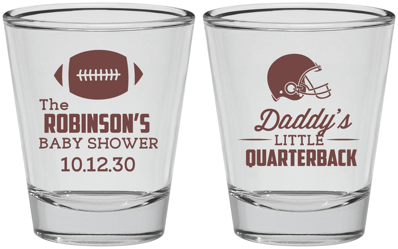 Personalized Baby Shower Shot Glasses - Football Little Quarterback | 90138