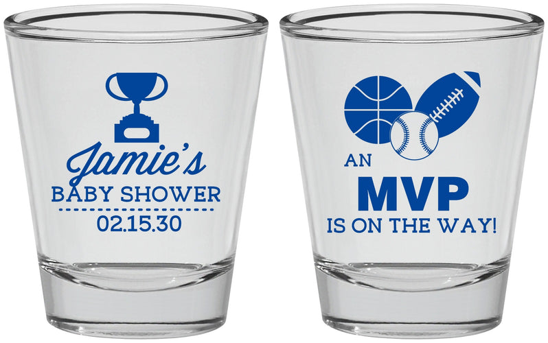 Personalized Baby Shower Shot Glasses - Sports Mvp | 90141