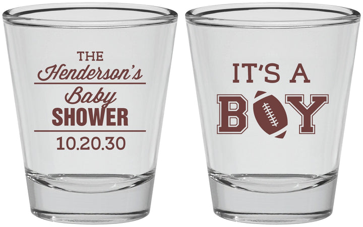 Personalized Baby Shower Shot Glasses - Football | 90142
