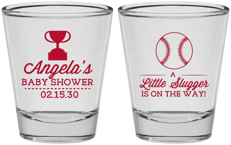 Personalized Baby Shower Shot Glasses - Baseball Little Slugger | 90145