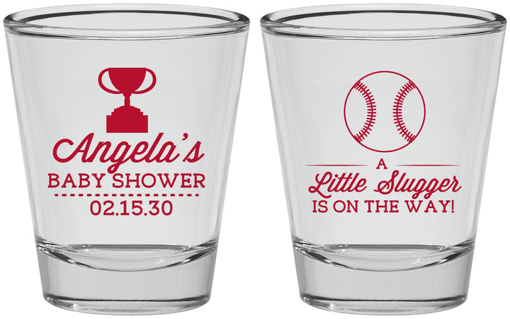 Personalized Baby Shower Shot Glasses - Baseball Little Slugger | 90145