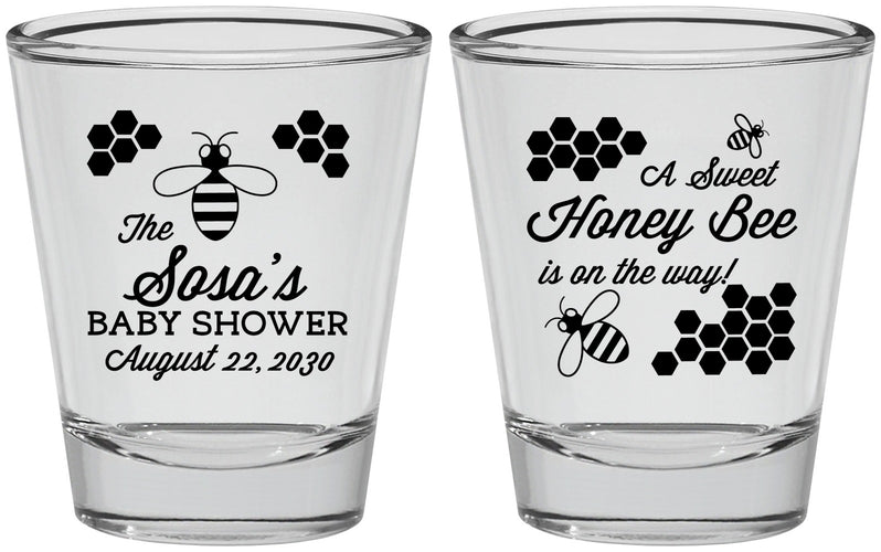 Personalized Baby Shower Shot Glasses - Honey Bee | 90154