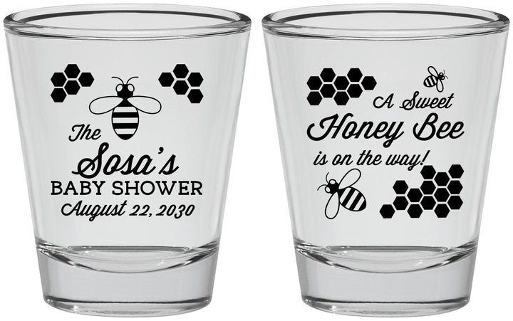 Personalized Baby Shower Shot Glasses - Honey Bee | 90154