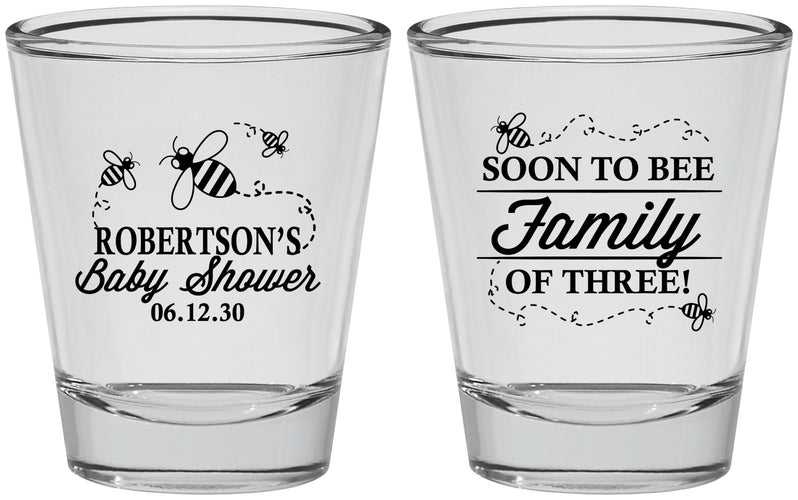 Personalized Baby Shower Shot Glasses - Bee Family | 90155