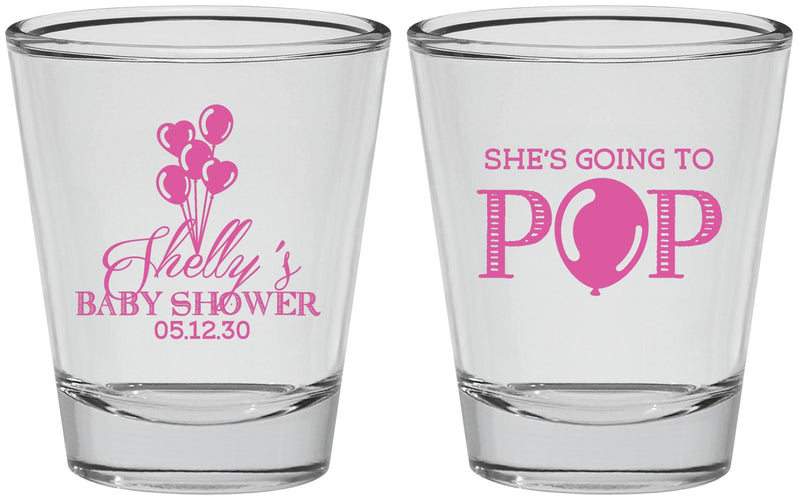 Personalized Baby Shower Shot Glasses - Shes Going To Pop | 90157