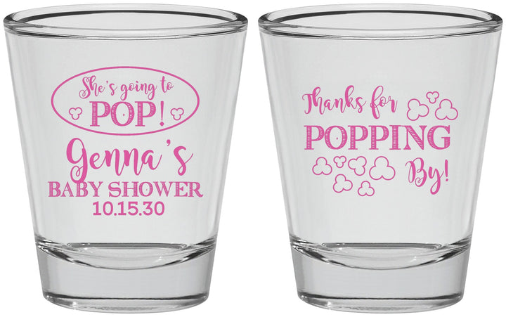 Personalized Baby Shower Shot Glasses - Popping By | 90158