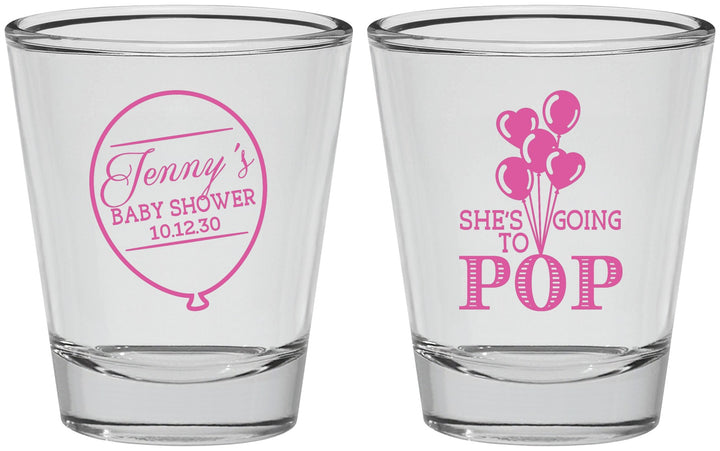 Personalized Baby Shower Shot Glasses - Shes Going To Pop | 90160