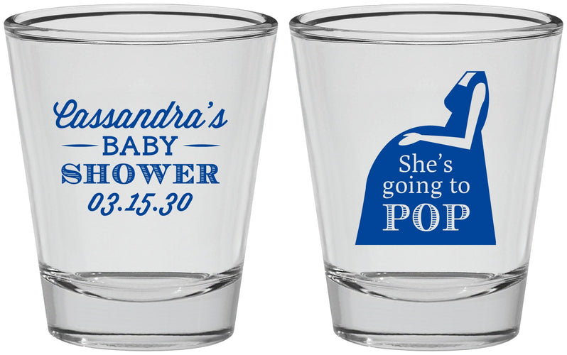 Personalized Baby Shower Shot Glasses - Shes Going To Pop | 90161