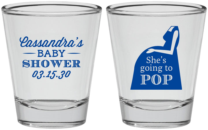 Personalized Baby Shower Shot Glasses - Shes Going To Pop | 90161
