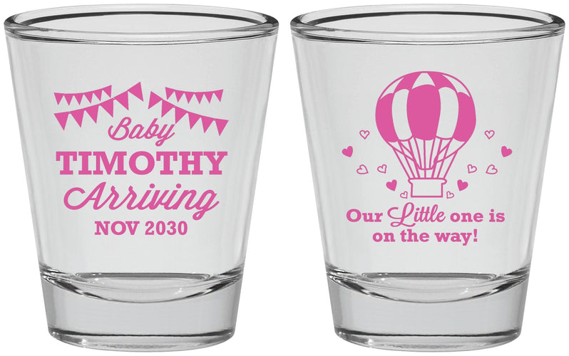 Personalized Baby Shower Shot Glasses - Hot Air Balloon | 90162