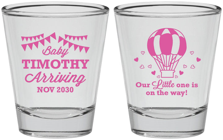 Personalized Baby Shower Shot Glasses - Hot Air Balloon | 90162
