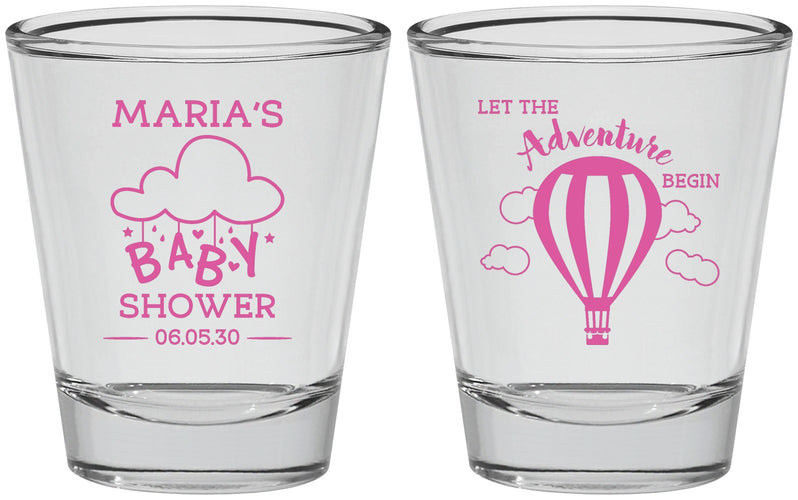 Personalized Baby Shower Shot Glasses - Hot Air Balloon | 90164