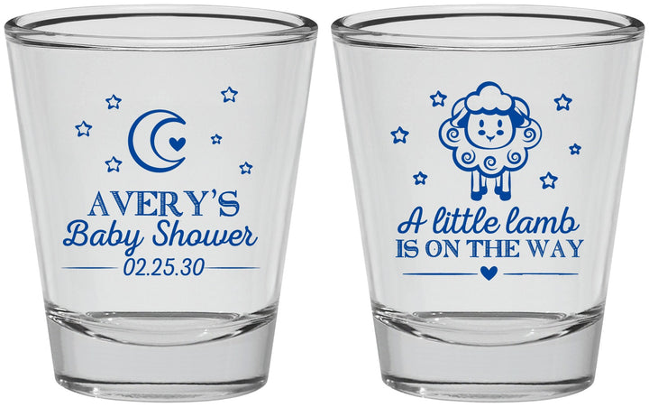 Personalized Baby Shower Shot Glasses - Little Lamb On The Way | 90167