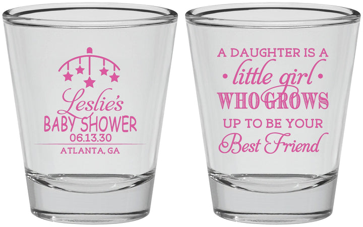 Personalized Baby Shower Shot Glasses - Little Girls Best Friend | 90173