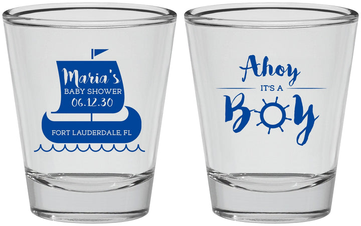 Personalized Baby Shower Shot Glasses - Ahoy It’s A Boy | 90177