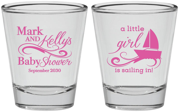 Personalized Baby Shower Shot Glasses - Sailboat | 90178