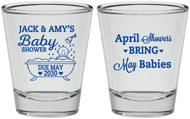 Personalized Baby Shower Shot Glasses - April Showers May Babies | 90181