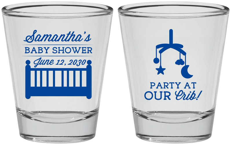 Personalized Baby Shower Shot Glasses - Party At Our Crib | 90187