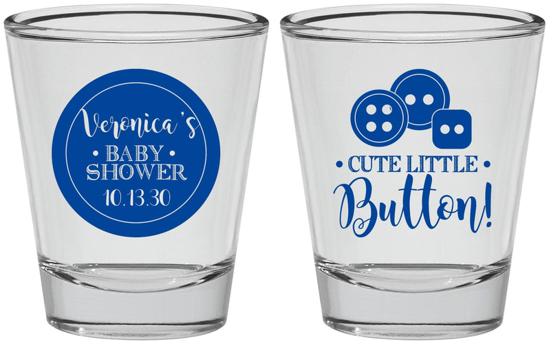 Personalized Baby Shower Shot Glasses - Cute Little Button | 90189