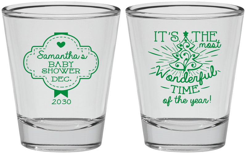 Personalized Baby Shower Shot Glasses - Christmas | 90190