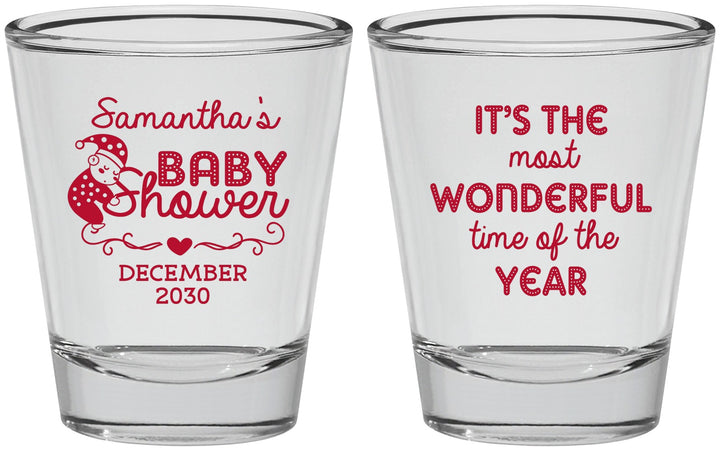 Personalized Baby Shower Shot Glasses - Christmas | 90191