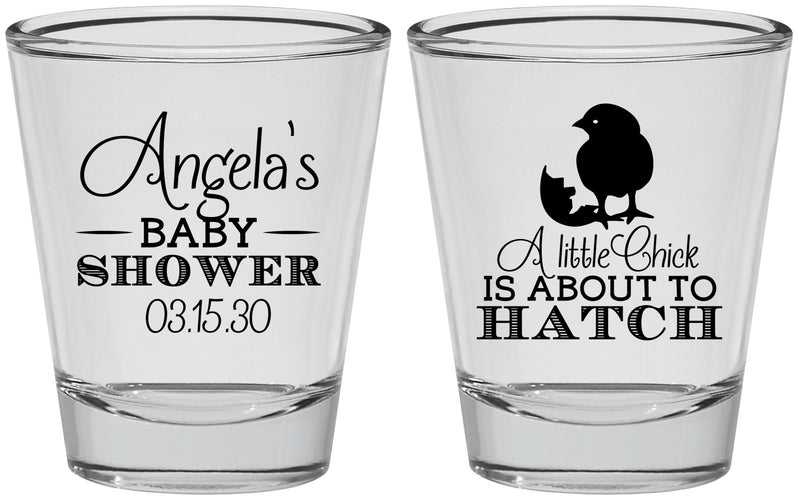 Personalized Baby Shower Shot Glasses - Chick About To Hatch | 90199