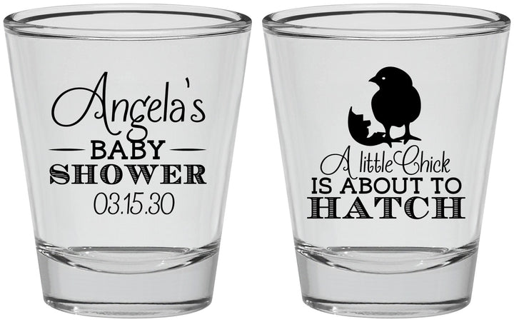 Personalized Baby Shower Shot Glasses - Chick About To Hatch | 90199