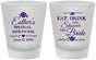 Custom Bridal Shower Frosted Shot Glasses - Eat Drink Shower Bride | 100002