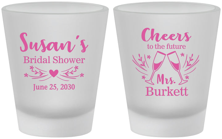 Custom Bridal Shower Frosted Shot Glasses - Future Mrs | 100005