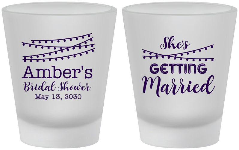 Custom Bridal Shower Frosted Shot Glasses - She's Getting Married | 100008