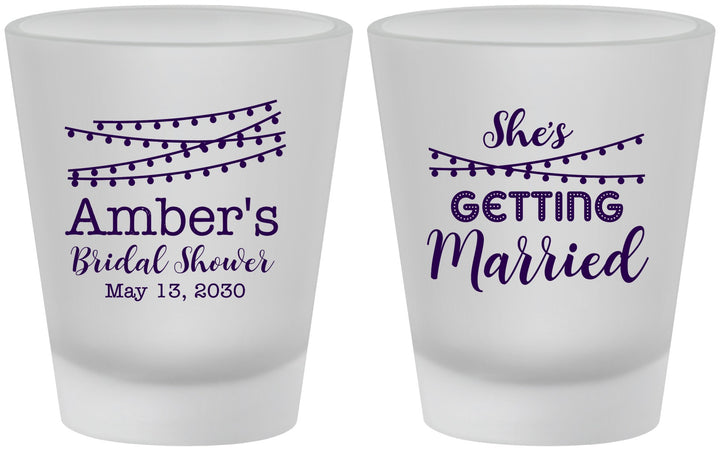 Custom Bridal Shower Frosted Shot Glasses - She's Getting Married | 100008