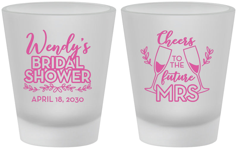 Custom Bridal Shower Frosted Shot Glasses - Future Mrs | 100011