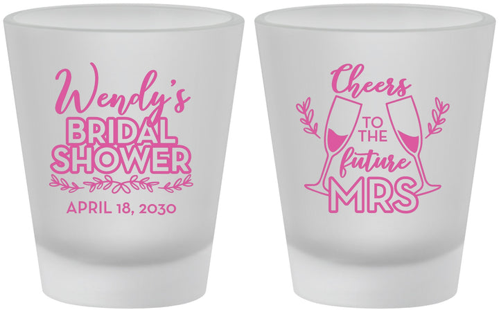 Custom Bridal Shower Frosted Shot Glasses - Future Mrs | 100011