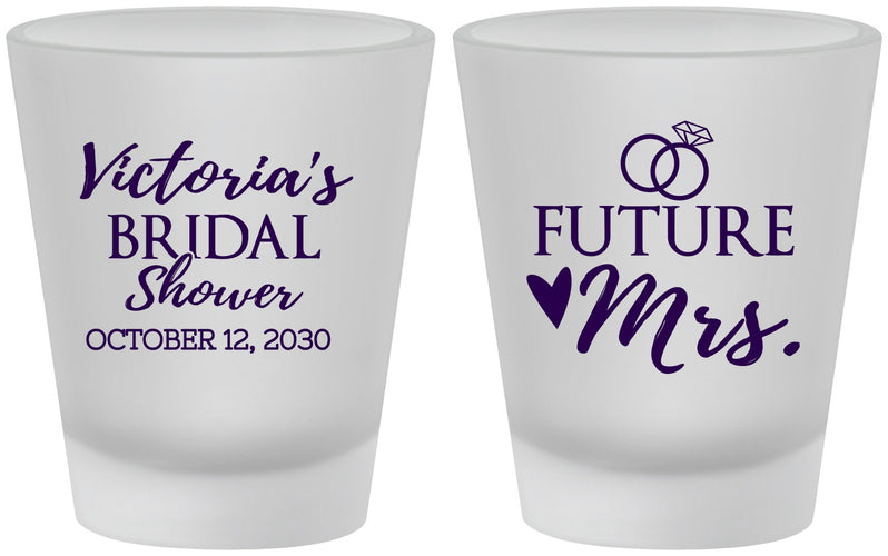 Custom Bridal Shower Frosted Shot Glasses - Future Mrs | 100012